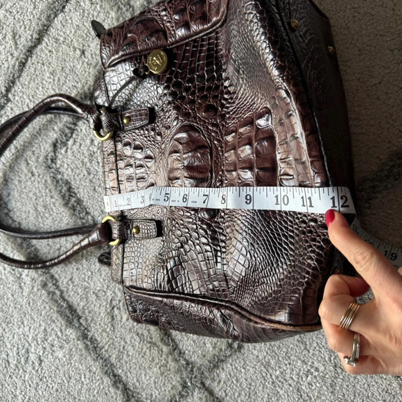 Brahmin Arianna Onyx Stanton Tote Leather Shoulder Bag brown croc embossed - Picture 12 of 15